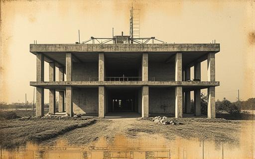 Historical blueprint and construction of the hotel